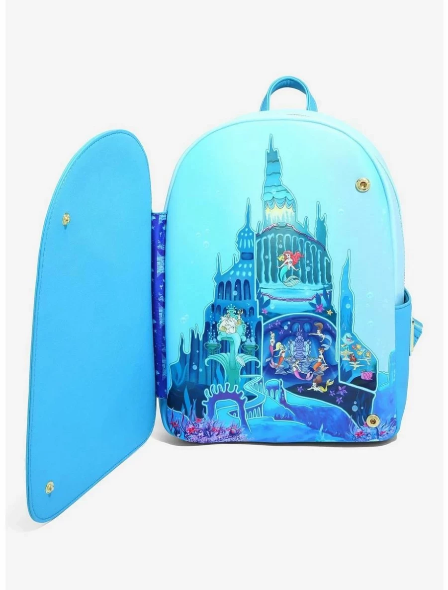 Loungefly Disney The Little Mermaid Mini Backpack - Exclusive Ariel Castle Design by BoxLunch