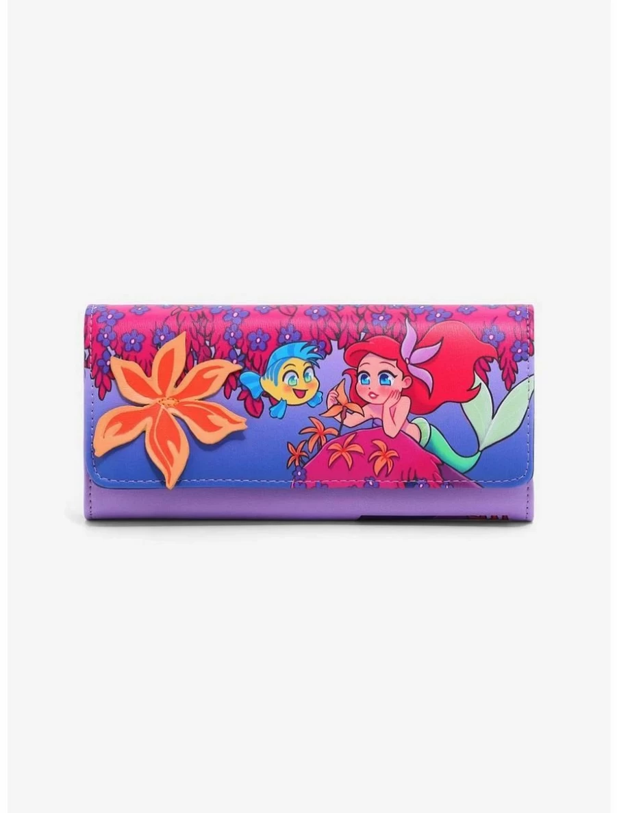Disney The Little Mermaid Ariel & Flounder Floral Wallet Limited Edition BoxLunch Exclusive