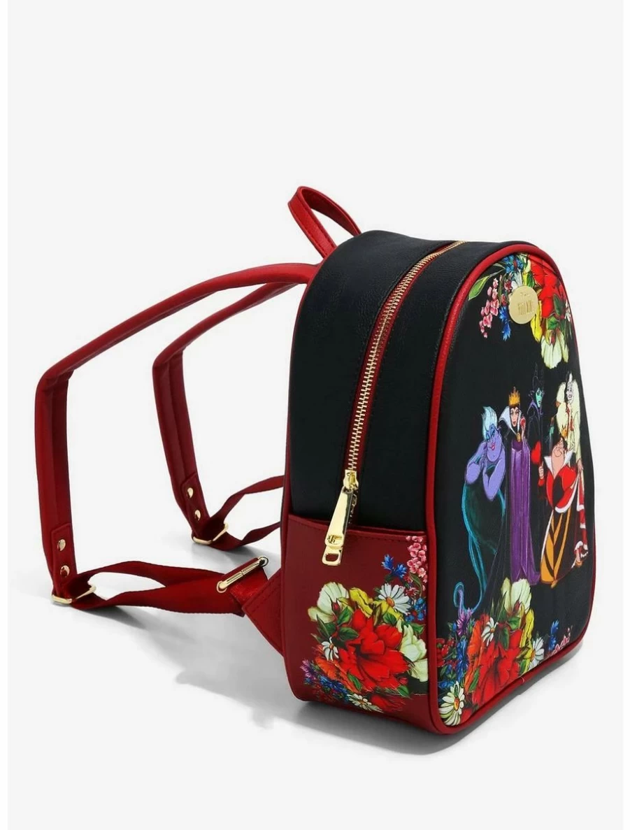 Disney Villains Floral Mini Backpack - Exclusive BoxLunch Themed Design for Collectors