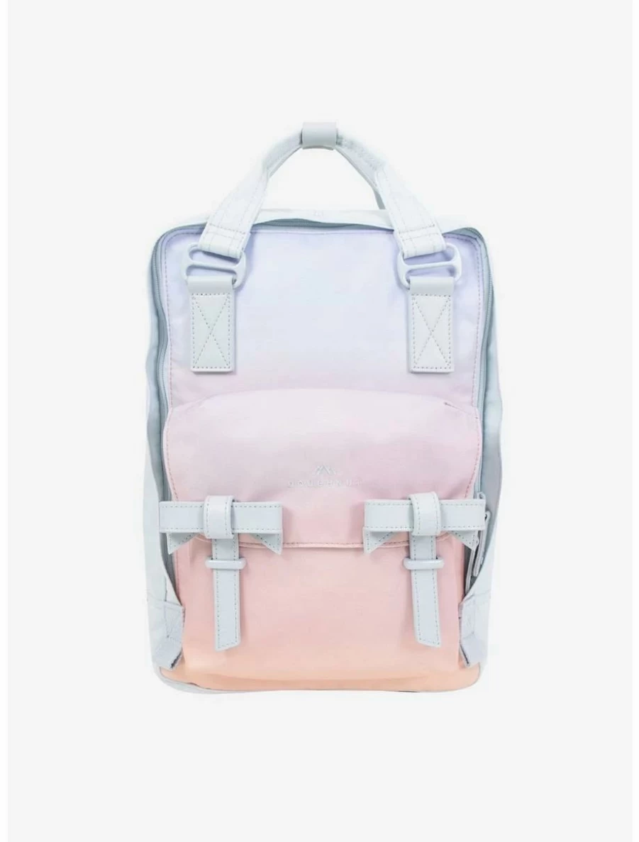 "Blue Lotus Ribbon Backpack - Stylish Doughnut Macaroon Sky X Design for Everyday Use"